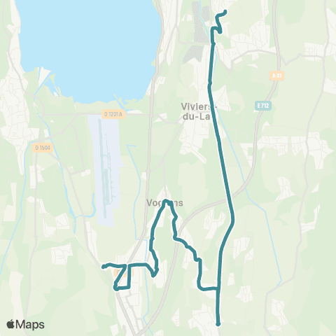 Ondéa - Lignes scolaires Patte d'Oie - Voglans Ecole / Lycée Marlioz map