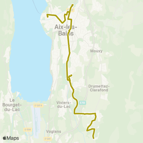 Ondéa - Lignes scolaires Lycée Marlioz / Collège Garibaldi - Méry Fournet map