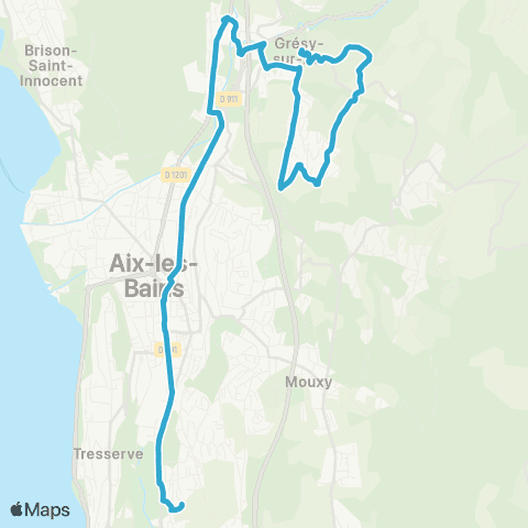 Ondéa - Lignes scolaires Mairie de Grésy - Lycée Marlioz map