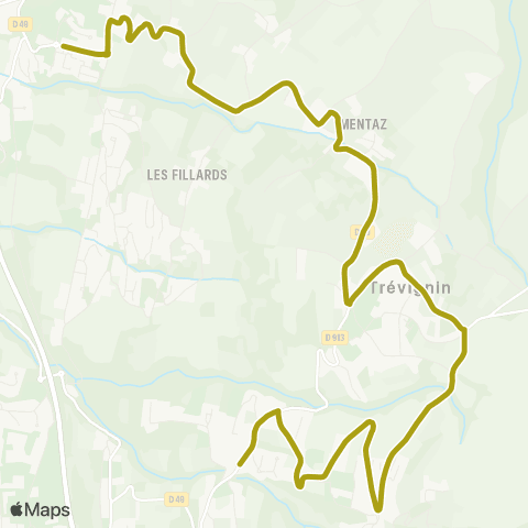 Ondéa - Lignes scolaires Clairefontaine - Collège de Grésy map
