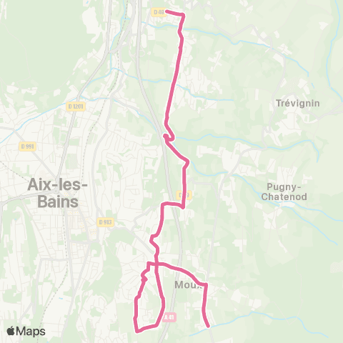 Ondéa - Lignes scolaires Mouxy l'Angolet - Collège de Grésy map