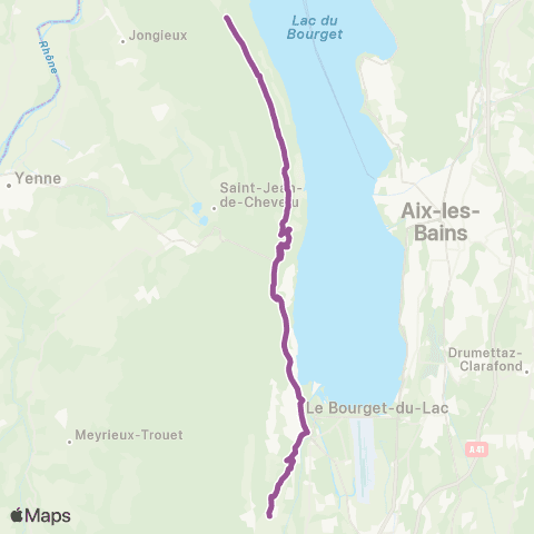 Ondéa - Lignes scolaires Chapelle du Mont du Chat Communal - Le Bourget du Lac Ecole map