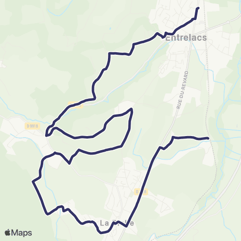 Ondéa - Lignes scolaires Chez les Michaud - Pôle d'échanges Entrelacs map