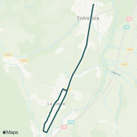 Ondéa - Lignes scolaires Savigny - Pôle d'échanges Entrelacs map