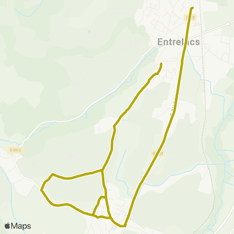 Ondéa - Lignes scolaires La Rippe - Pôle d'échanges Entrelacs map