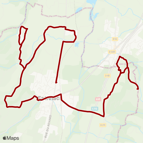 Ondéa - Lignes scolaires Les Terrasses d'Albens - Pôle d'échanges Entrelacs map