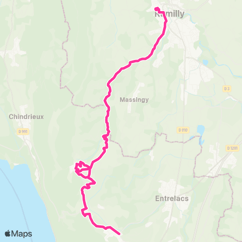 Ondéa - Lignes scolaires La Croix du Sable - Parking de l'Albanais map