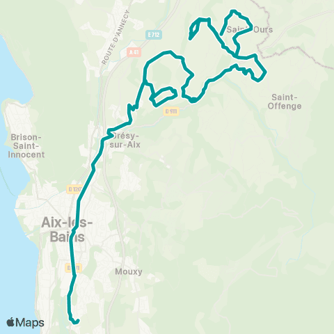 Ondéa - Lignes scolaires Remollard - Lycée Marlioz map