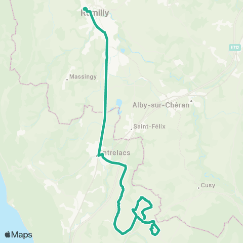 Ondéa - Lignes scolaires Remollard - Parking de l'Albanais map