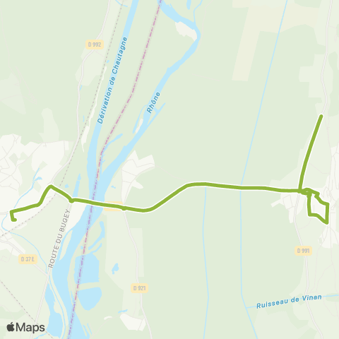 Ondéa - Lignes scolaires Crozan - Collège Culoz map