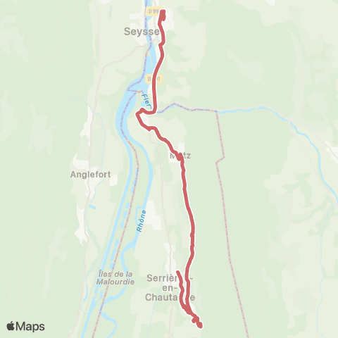 Ondéa - Lignes scolaires Le Dorly - Seyssel Collège map