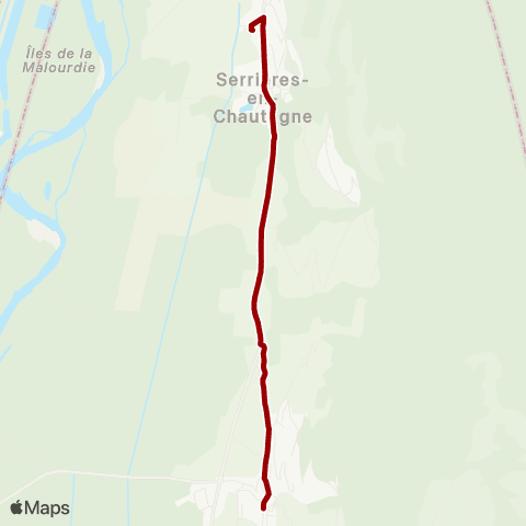 Ondéa - Lignes scolaires Ruffieux Chef-Lieu - Ecole de Serrières map