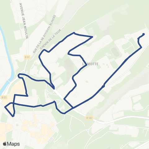 Optymo Belfort République - Quartier Miotte map