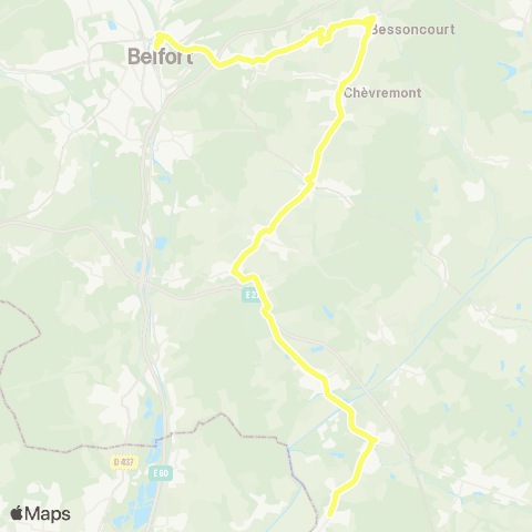 Optymo Morvillars / Vézelois - Belfort map