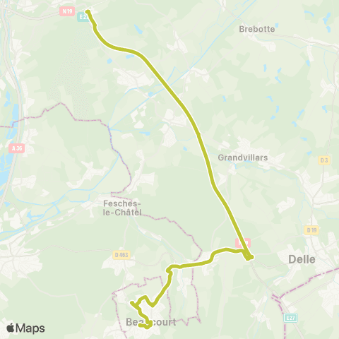 Optymo Beaucourt - Gare TGV map