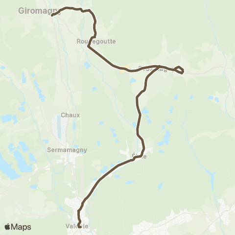 Optymo Giromagny - Valdoie (via Petitmagny) map