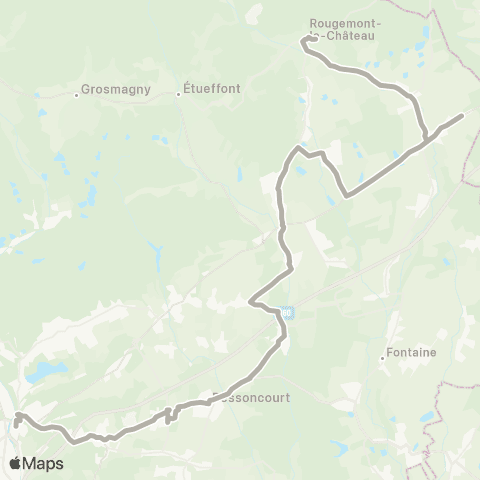 Optymo Rougemont - Belfort (via Felon) map