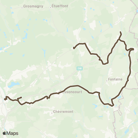 Optymo Menoncourt - Belfort (via Reppe) map