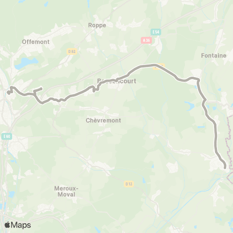 Optymo Montreux-Le-Château - Belfort map