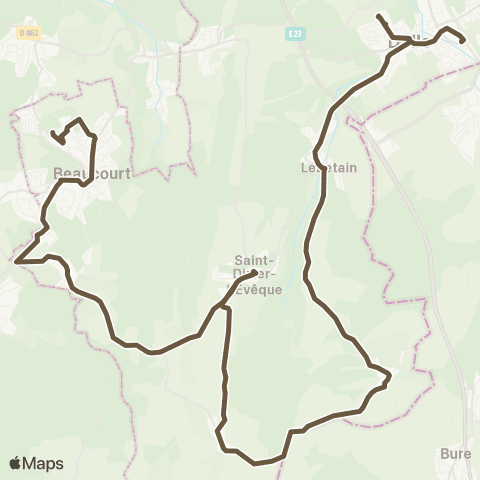 Optymo Beaucourt - Delle (via Croix) map