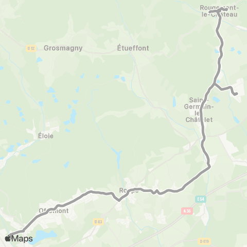 Optymo Scolaires Lycée Courbet - Ligne K map