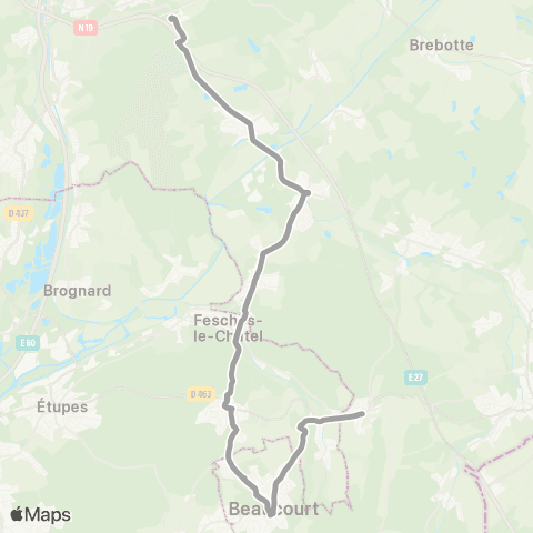Optymo Scolaires Lycées Belfort - Ligne L map
