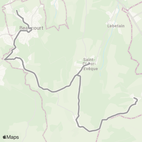 Optymo Scolaires Beaucourt - St Exupéry - Ligne U map