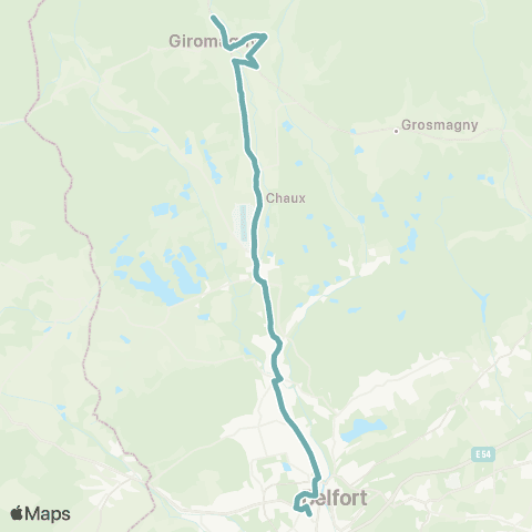 Optymo Giromagny - Belfort Gare map