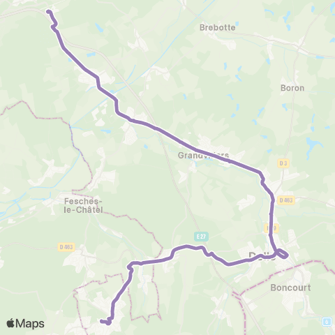 Optymo Beaucourt - Gare TGV (via Delle) map