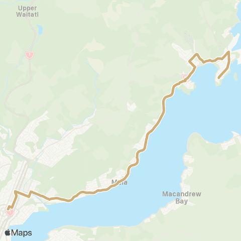 Orbus Dunedin City to Port Chalmers map