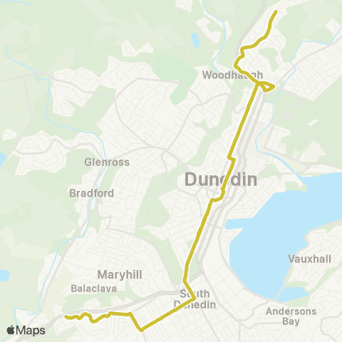 Orbus Dunedin Calton Hill to Pine Hill map