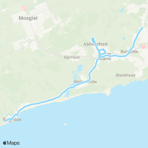 Orbus Dunedin Brighton to Green Island map