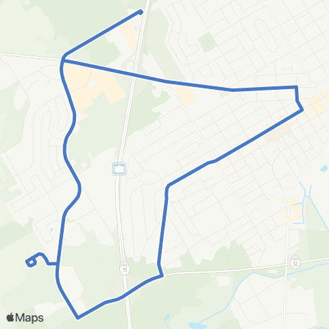 Orillia Transit West Ridge via Coldwater Road map