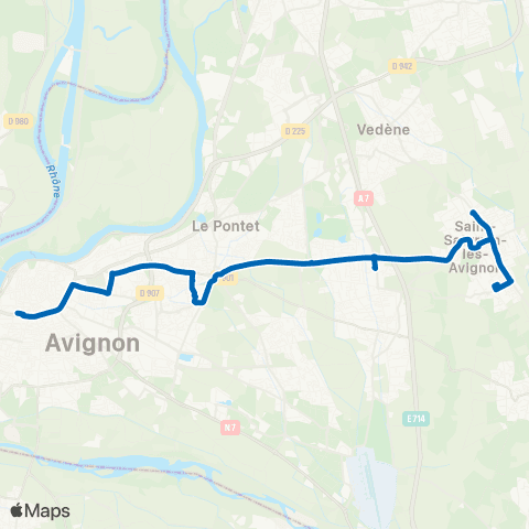 Orizo Jonquerettes / St Saturnin - Avignon Poste map