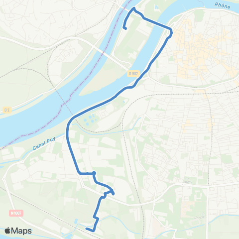 Orizo Avignon TGV - P+R Piot map