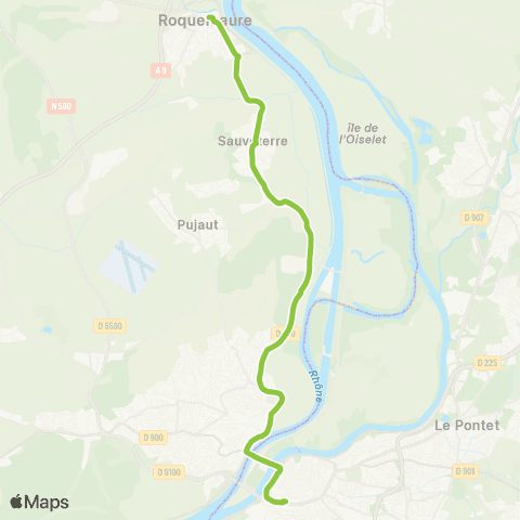 Orizo Roquemaure / Sauveterre - Avignon Poste map