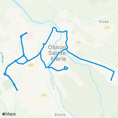 La Navette d'Oloron-Sainte-Marie Express map