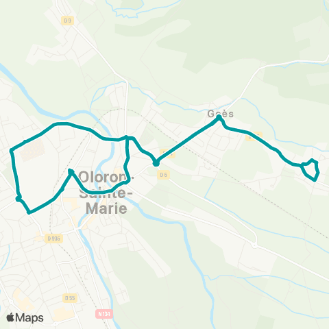 La Navette d'Oloron-Sainte-Marie Goès - Précilhon map