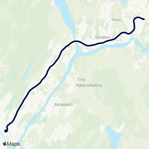 Østfold kollektivtrafikk Glomma vest map