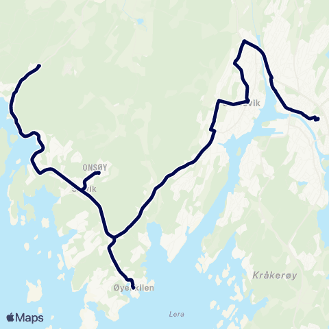 Østfold kollektivtrafikk Øyenkilen-Vikane map