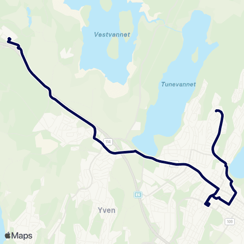 Østfold kollektivtrafikk Kalnes - Blessom map