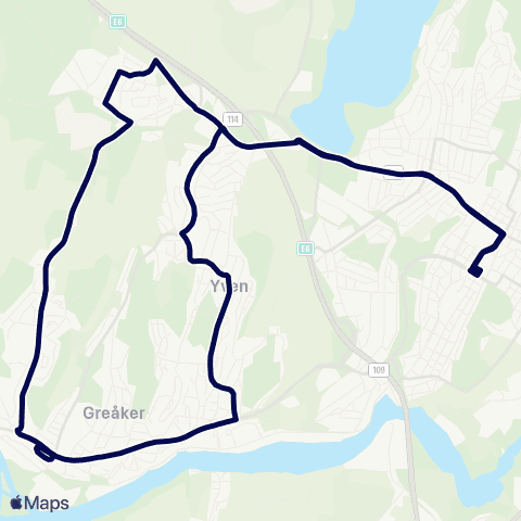 Østfold kollektivtrafikk Sarpsborg-Hannestad øst map