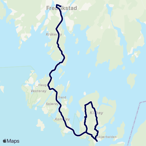 Østfold kollektivtrafikk Kirkøy map