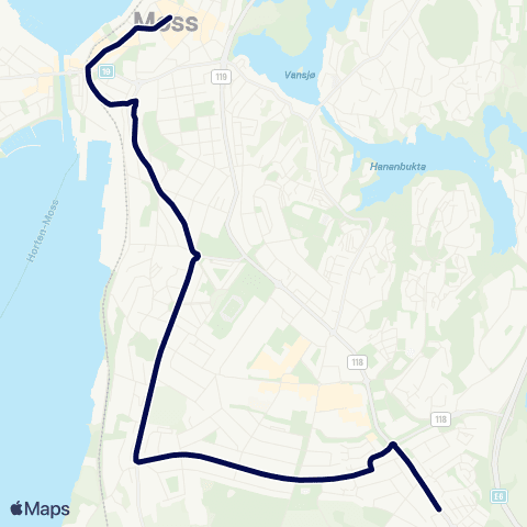 Østfold kollektivtrafikk Ekholt map