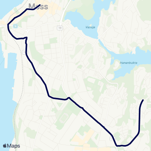 Østfold kollektivtrafikk Ryggeveien-Øreåsen map