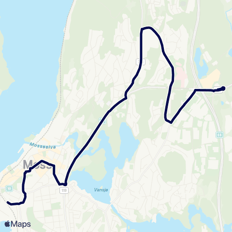 Østfold kollektivtrafikk Sykehuset-Mosseporten map