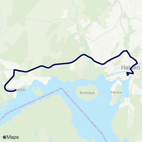 Østfold kollektivtrafikk Halden-Isebakke map