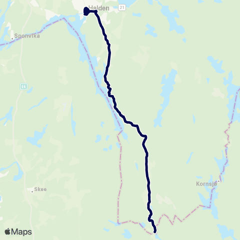 Østfold kollektivtrafikk Halden-Holtet map
