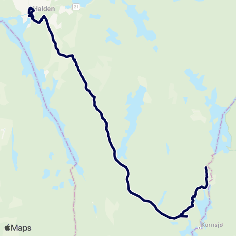 Østfold kollektivtrafikk Halden-Kornsjø-Bokerød map