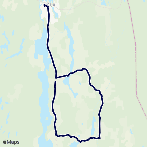 Østfold kollektivtrafikk Ørje-Kasbo-Buer-Granerud map